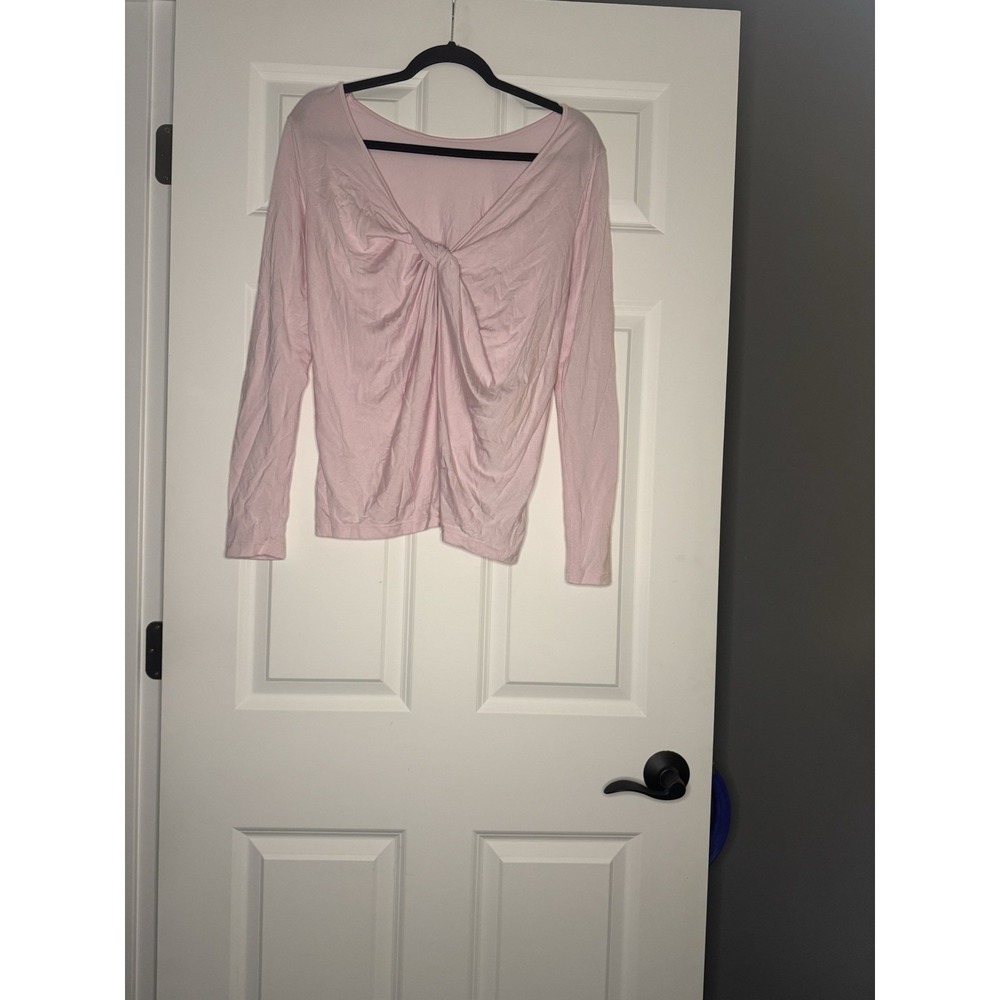 Athleta Long Sleeve Twist Back Top Small Pink - Picture 2 of 2
